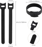 120PCS 6 Inch Cable Ties Reusable Multi-Purpose Wire Ties Cord Organizer Adjustable Cable Management 5 Colors