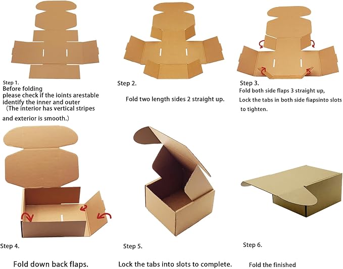 9x7x4 inch Shipping Boxes Pack of 25, Brown Corrugated Cardboard Box Mailer Boxes for Packaging Small Business Shipping，Recyclable Moving Storage Mailing Boxes Bulk Book Literature Gift Giving