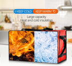 Maxcheck 6 Pcs Insulated Bags for Food Delivery XXXL Large Capacity Hot Grocery Tote Bag Reusable Warming Pizza Catering Carrier for Commercial Travel Lunch Shopping Gifts (Red)