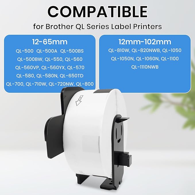 Compatible Address Labels Replacement for Brother DK-11201/DK-1201 (1.1" X 3.5”) Die-Cut All Purpose Shipping Barcode Label Use with Brother QL Label Printers 12 Rolls 4800 PCS