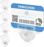 4X Parking Permit, Ticket and Note Holder for Car Windscreen, Clips with Removable Suction Cup, Avoid Parking fine, Set of 4 (Made in Germany) Transparent