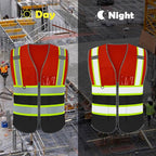 BeautyWill Custom Logo Safety Vest Class 2 High Visibility Reflective Vest for Men - Personalized Logo Team Vest