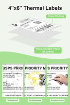 4x6 Thermal Labels, Razuvo Printable Shipping Labels for Direct Thermal Shipping Label Printer, 500 Pack Per Stack, Fanfold, White