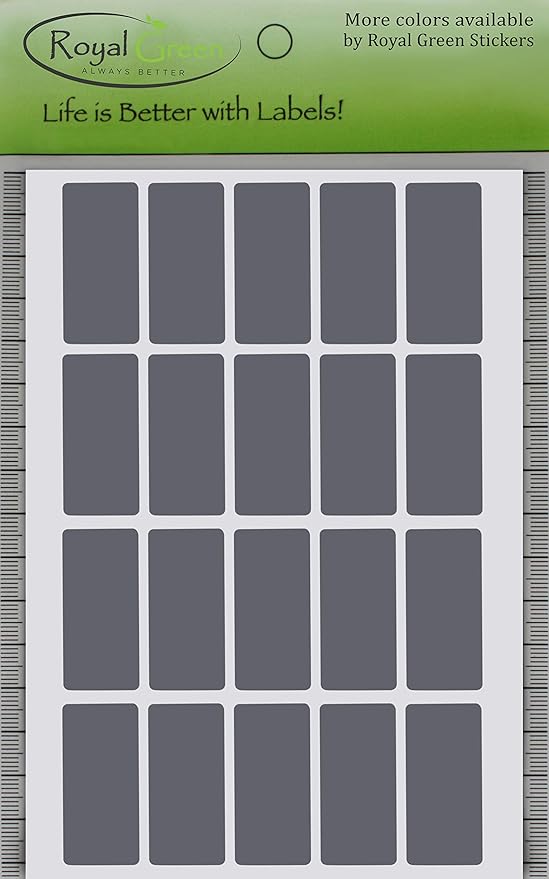 Royal Green Permanent Adhesive Sticker Label Rectangles in Grey 1.57 inch x 0.75 inch (40mm x 19mm) - 2000 Pack