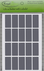 Royal Green Permanent Adhesive Sticker Label Rectangles in Grey 1.57 inch x 0.75 inch (40mm x 19mm) - 2000 Pack