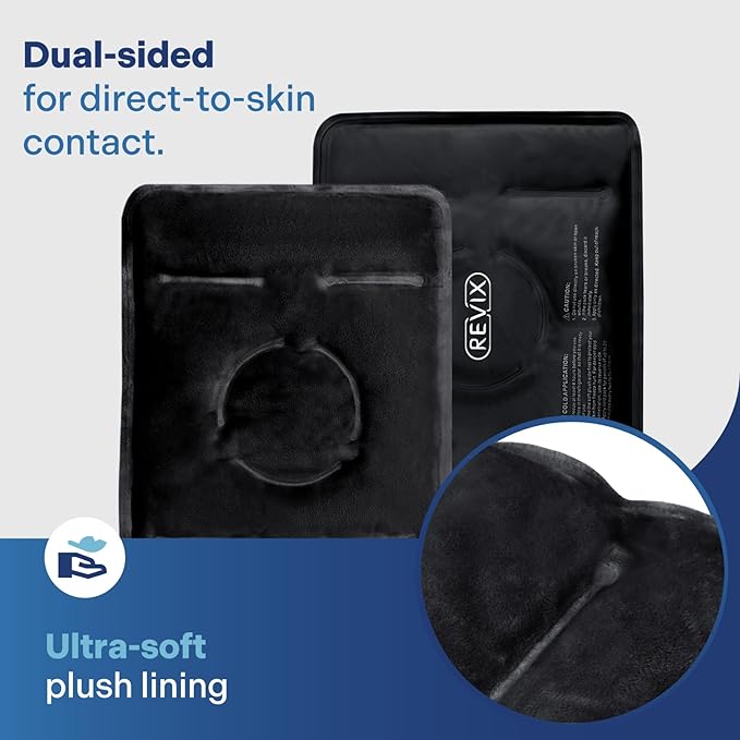 REVIX Ice Wrap for Knee Discomfort, Reusable Knee Ice Pack Wrap with Cold Compress Therapy for Muscle Ache, Promotes Post-Workout Recovery, Soft Plush Lining, Black