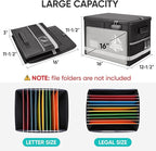 BALEINE Fireproof Document Box with Lock, Portable Fireproof Document Bag Waterproof Fire Proof File Boxes for Documents, File Organizer Box for Important Paperwork (Black, 16''x12.5''x11.5'')