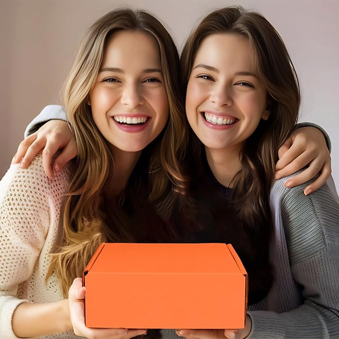 Small Shipping Boxes, 50 Pack Cardboard Box Corrugated Mailer Boxes Small Corrugated Boxes For Shipping Packaging Craft Gifts Giving Products, 6 x 4 x 1.6 Inches (Orange)