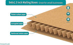 9x6x1.3 inch Small Shipping Boxes, Multi-Depth Flat Cardboard Boxes with Fragile Stickers for DVD Shipping, Packing, Moving, Storage, Brown, 25 Pack