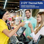 (100 Rolls) Premium 2 1/4 x 85 Thermal Paper Rolls - BPA Free Credit Card Receipt Paper for POS, ATM & Restaurant Printers