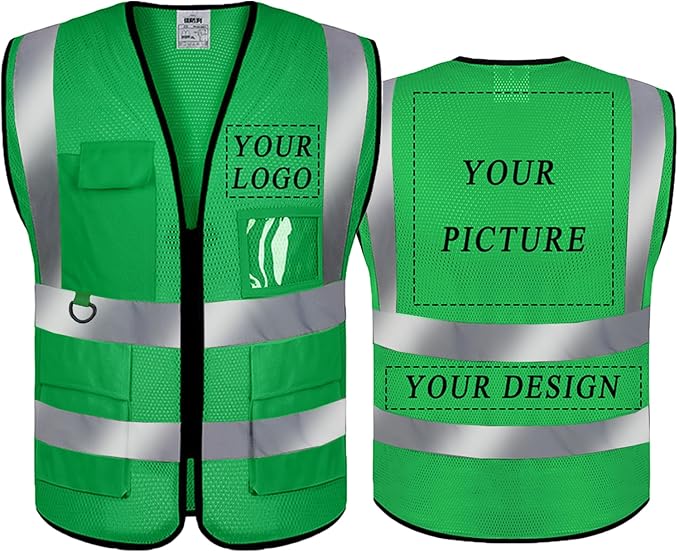 BeautyWill Custom Safety Vest Logo Class 2 High Visibility Reflevtive Vest Outdoor Protective Workwear