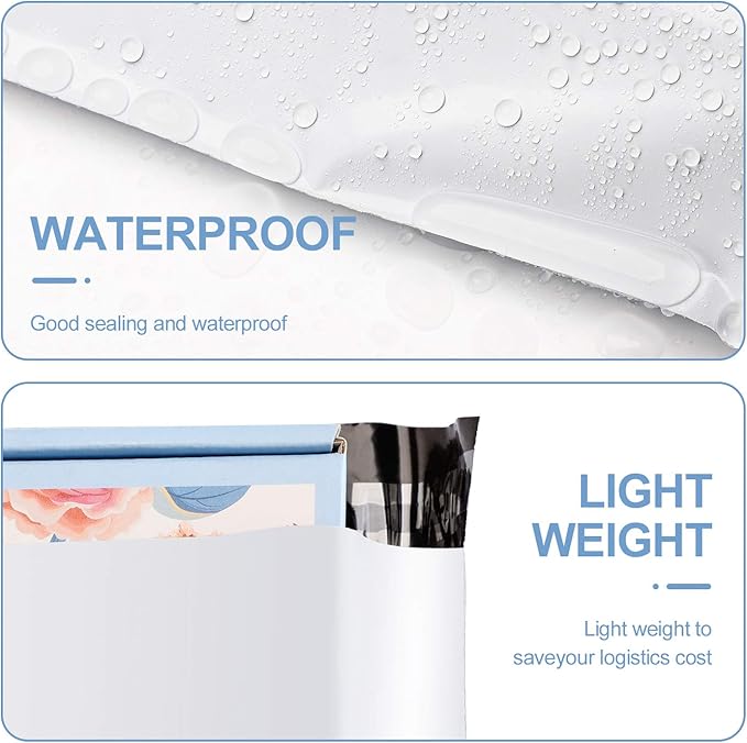 Metronic Poly Mailers 19x24 Inch 50 Pcs | Large Shipping Bags for Clothing, Small Business | Strong Thick Mailing Bags with Self Adhesive | Waterproof and Tear-Proof Large Package Bags in White