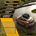 Heavy Duty Cargo Net for Pickup Truck Bed - Stretches from 4' x 4' to 7' x 7' - 8 Metal Carabiners - Compatible with Ford, Dodge RAM, Chevy, Toyota (4'x4' Feet)