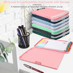 SFLHHDM Clipboard with Pen Holder, Legal Size Nursing Clipboards with Storage, Plastic Clip Boards for Writing, Lightweight Cute Clipboard Storage with Low Profile Clip for Work, Office