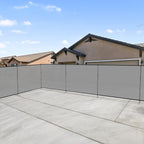 Patio 5' x 130' Outdoor Privacy Screen Freestanding Temporary Fence Panels Net Cover with Metal Poles for Outside Backyard Pool Garden Air Conditioner Fencing, Light Gray