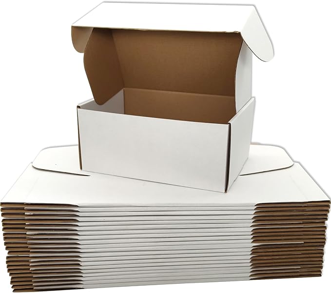 Small White Shipping Boxes for Small Business Pack of 25-9x6x4 inches Cardboard Corrugated Mailer Boxes for Shipping Packaging Craft Gifts Giving Products