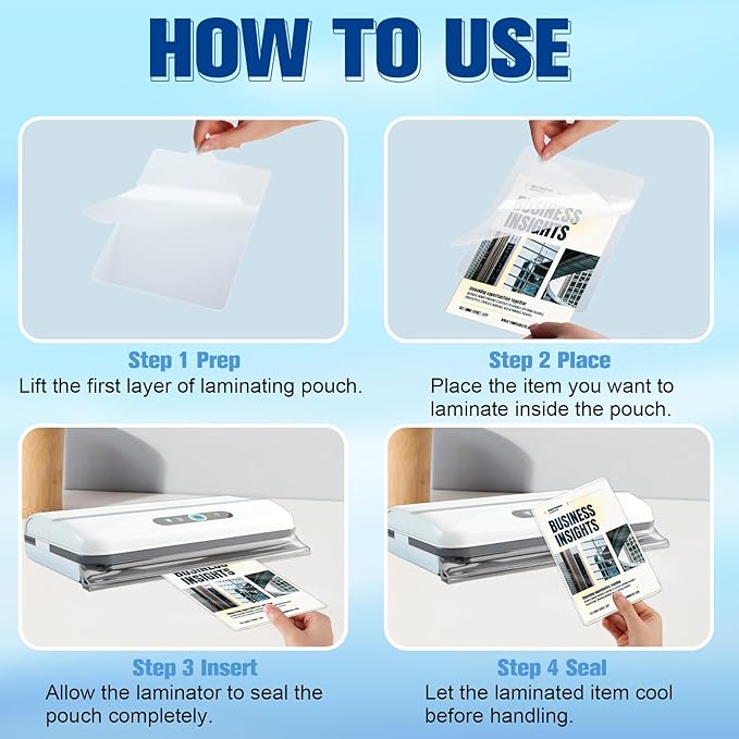 100 Pack 5mil 3“x5" Thermal Laminating Pouches Badge Laminate Pouches Clear Laminated Luggage Tags Laminator Pouches