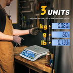CGOLDENWALL Industrial Counting Scale lb/g/kg Digital Inventory Scale for Small Parts, Coins, Piece (66lb/0.00022lb, 30kg/0.1g)