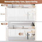 81" Retractable Baby Gate Extra Wide, 41" Tall Retractable Dog Gate for Stairs, Doorways, Decks, Mesh Gate Long Child Gate Pet Gate for Indoor, Outdoor, with Reinforced Mesh Rods, Dual Locks