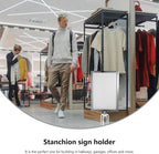 VICASKY Stanchion Sign Holder Queue Barrier Crowd Control Barriers Retractable Rope Supermarket Entrance Security Tape Belt Steel Ropes Heavy Duty Stanchions Holder Stainless Frame Stand