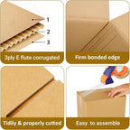 40 pack 8x6x6 inch Cardboard Box Mailers, Kraft Corrugated Mailer Cardboard Shipping Boxes For Small Business, Mailing, Packing and Storage