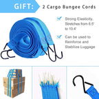 Bungee Cargo Net 4' x 6' Stretchable to 8' x 12' for Pickup Truck Bed Trailer Luggage Net Heavy Duty Tie-Down Mesh with 12 Pcs Hooks and Metal Carabiner Clips
