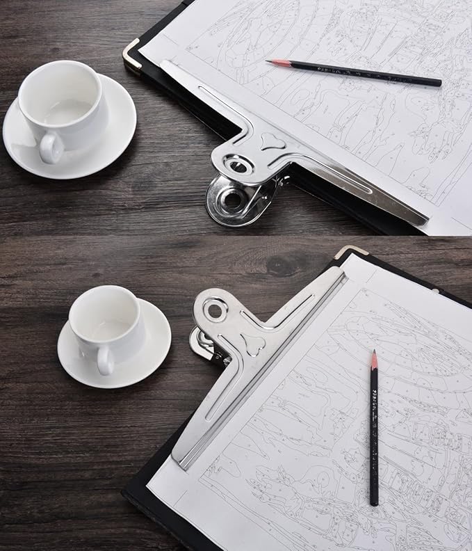 Coideal Extra Large Bulldog Paper Clips, 30cm Jumbo XXL Easel Clips Stainless Steel 2 Pcs Heavy Duty Binder Clamps for Office File (Silver, 11 4/5 Inch)