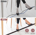 Floor Cord Cover Self Adhesive Cord Hider Floor Extension Cord Covers for Floor Power Cord Protector Cable Management Prevent Cable Trips Cable Cavity 0.32" W x 0.32" H (Dark Walnut, 10Ft)