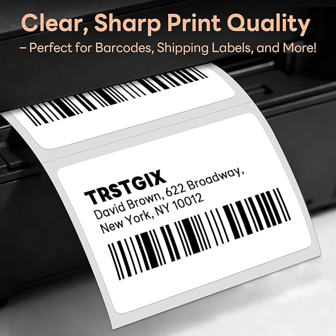 3" x 2" Direct Thermal Labels, Strong Adhesive Barcode & Return Address Stickers Compatible with Zebra, Rollo, Munbyn & Most Desktop Thermal Printers (12 Rolls / 8,400 Labels), TRSTGIX