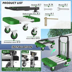 WarmyouHaul Pro Folding Hand Truck, 441LBS Capacity, Adjustable Platform (24-30") & Handle (28-35") 4" Rubber Wheels with 360° Swivel & Parking Brake, for Moving, Commercial, Apartment , Warehouse Use