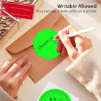 3 X 3 Inch Round Thermal Labels Circle Color Coding Labels Printable Waterproof 500PCS Round Stickers Adhesive Writable for Home, Garage, DIY Sticker, Barcodes, Name Tag, Fluorescent Green