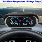2-in-1 Water Temperature & Voltage Gauge Kit for Car, Boat, Truck, Motorcycle
