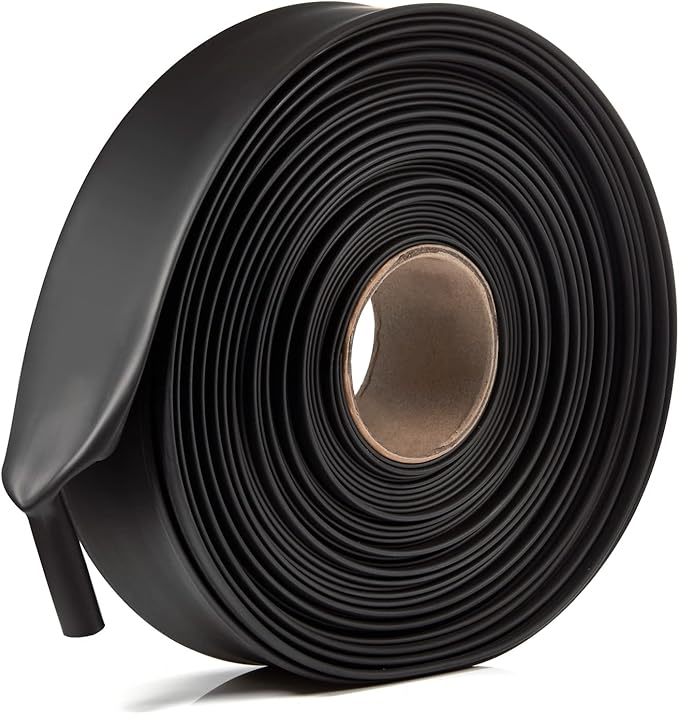 Chanzon 3:1 Ratio - 80ft Roll - Heat Shrink Tubing 2" (50mm) - Marine Grade Waterproof Adhesive Lined - (25M Total Length) Black Polyolefin Sleeving Wrap Shrinking 3 to 1 Ratio 1pcs