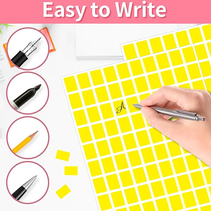 Starboling Color Coding Labels,3000 PCS 1/2" x 3/4" Yellow Rectangular Colored Labels Stickers,for Garage Sale,Price Tags,File Folder Tabs,and Classroom Organization