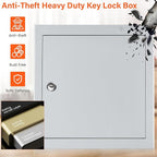 100 Keys White Key Cabinet, Anti-Theft Key Lock Box with Key Tags, Adjustable Key Organizer Wall Safe for Car Office House Garage Rental Business