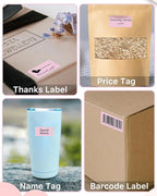 iEager 2x1 Inch Thermal Labels, Pink Rectangle Thermal Printer Stickers, Durable Shipping Label Printer Sticker for Barcode, Name, Address, 1000 Labels/Roll