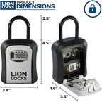 Key Lock Box for Keys with Code, 4 Digit Combination Lockbox for Keys Outdoor, Portable, Waterproof, Realtor Lock Box (Gray, 1 Pack)