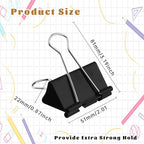 Large Heavy Duty Clips 2 Inch Black Extra Large Paper Clips Big Size Paper Clamps Metal Clips for Binder Clips Office and Home Supplies - 72 Pcs
