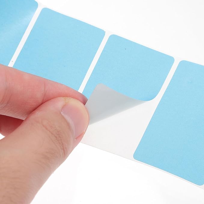 PartyKindom Self-Adhesive Thermal Label Roll Sky Blue Price Sticker for Printer Scratch-Resistant Packaging Barcode Stickers for Address and Parcel
