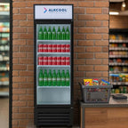 Commercial Beverage Refrigerator Display Fridge,9 Cu Ft Tall Small Single Door Merchandiser Drink Cooler with LED Light Adjustable Shelves,ETL Sanitation