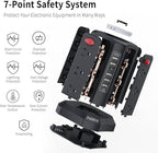 Surge Protector Power Strip with 10FT Cord 1625W|13A, Power Tower with 5 USB Ports and Night Light, PASSUS Outlet Tower with 12 AC Outlets Overload Protection for Home Office DormRoom (Black-13A)