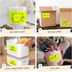3x5 Inch Thermal Label Stickers,300Pcs Waterproof Rectangle Labels for Storage Bins,Moving Boxes,Address & Inventory Organization,Small Business Labeling,Fluorescent Yellow