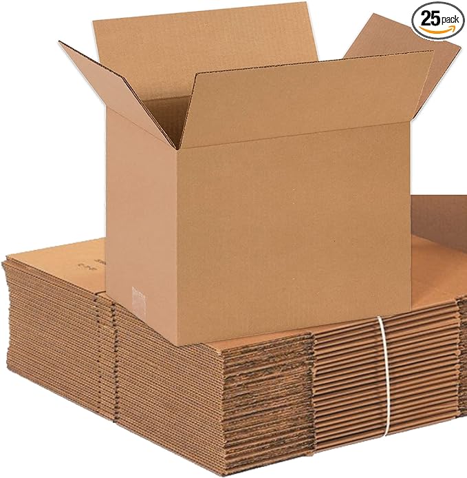 AVIDITI 14 x 10 x 10 Corrugated Cardboard Boxes, Medium 14"L x 10"W x 10"H, Pack of 25 | Shipping, Packaging, Moving, Storage Box for Home or Business, Strong Wholesale Bulk Boxes, Kraft