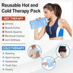 Ice Packs, Ice Packs for Injuries Reusable, Cold Packs for Injuries, with Wrap, Flexible Therapy, Soft Gel Pack, Cold Compress for Pain Relief, Blue