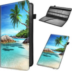 Car Registration and Insurance Holder, Leather Car Glove Box Organizer, Cool Car Accessories for ID, Driver's License Cards & Essential Document,business cards,Men&WomenBeach Palm Trees