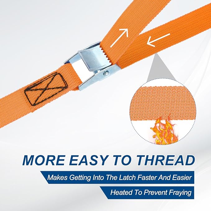 PATIKIL Lashing Straps 1" x 39 Ft, Tie Down Strap Cam Buckle Adjustable Ratchet Straps 551 lbs for Cargo Trucks Motorcycle Luggage, Orange