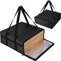 Bodaon Pizza Bags for Delivery 16" x 16" x 6" – Compact Pizza Bag Holds Up to 3 Boxes, Foldable Thermal Carrier Cooler for Delivery Drivers