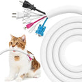 Dog and Cat Cord Protector 10ft - 1inch, Flexible Cable Sleeve for Easy Cord Management, Protects Cables from Pets Chewing, Ideal for USB, Power, Audio and Video Cords - White