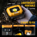 Adelante 2Pack Magnetic Work Light Rechargeable, 1500LM LED Work Light, 360° Rotating Stand 3 Color Temperature 12 Modes Waterproof Bright Flashlight for Mechanic, Shop, Working on Cars, Power Outages