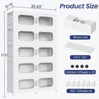 250 Gallon Extra Large Storage Bin with Lid and Wheels, Stackable Collapsible Plastic Storage Box with Door, Foldable Organizer for Closet, Kitchen, Office, Living Room, 5 Pack White